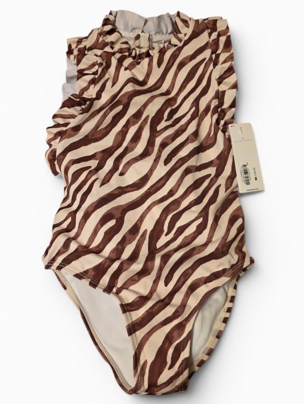 Janie and Jack Brown and Cream Zebra-Print One-Piece
